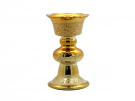 中号合金黄带芯油灯具（丁财兴旺）